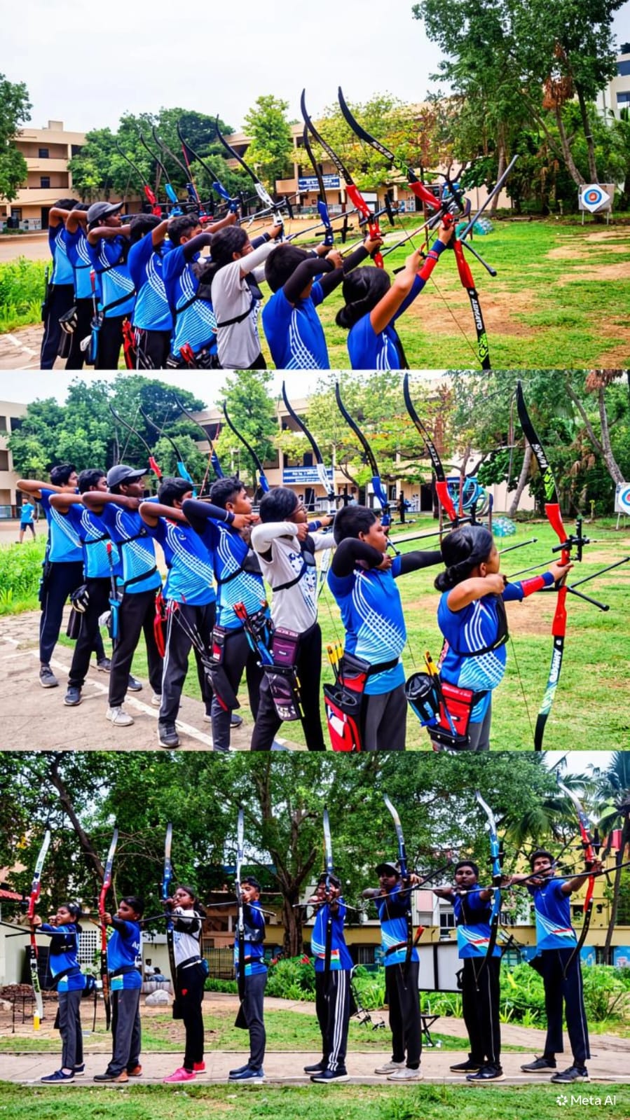 Athlete aiming at target